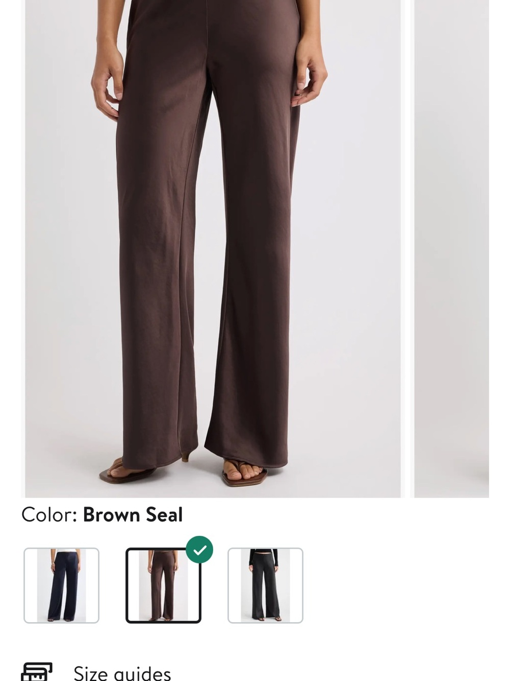 Wide-Leg Women's Pants in Brown Seal